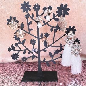 BLACK JEWELRY TREE ORGANIZER DISPLAY
